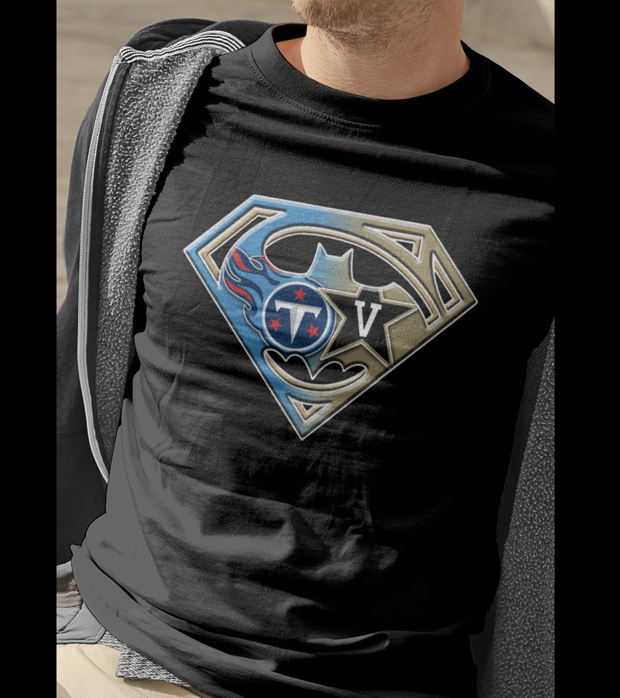 Tennessee Titans Vanderbilt Batman Superhero Emblem Bat 132 T-Shirt