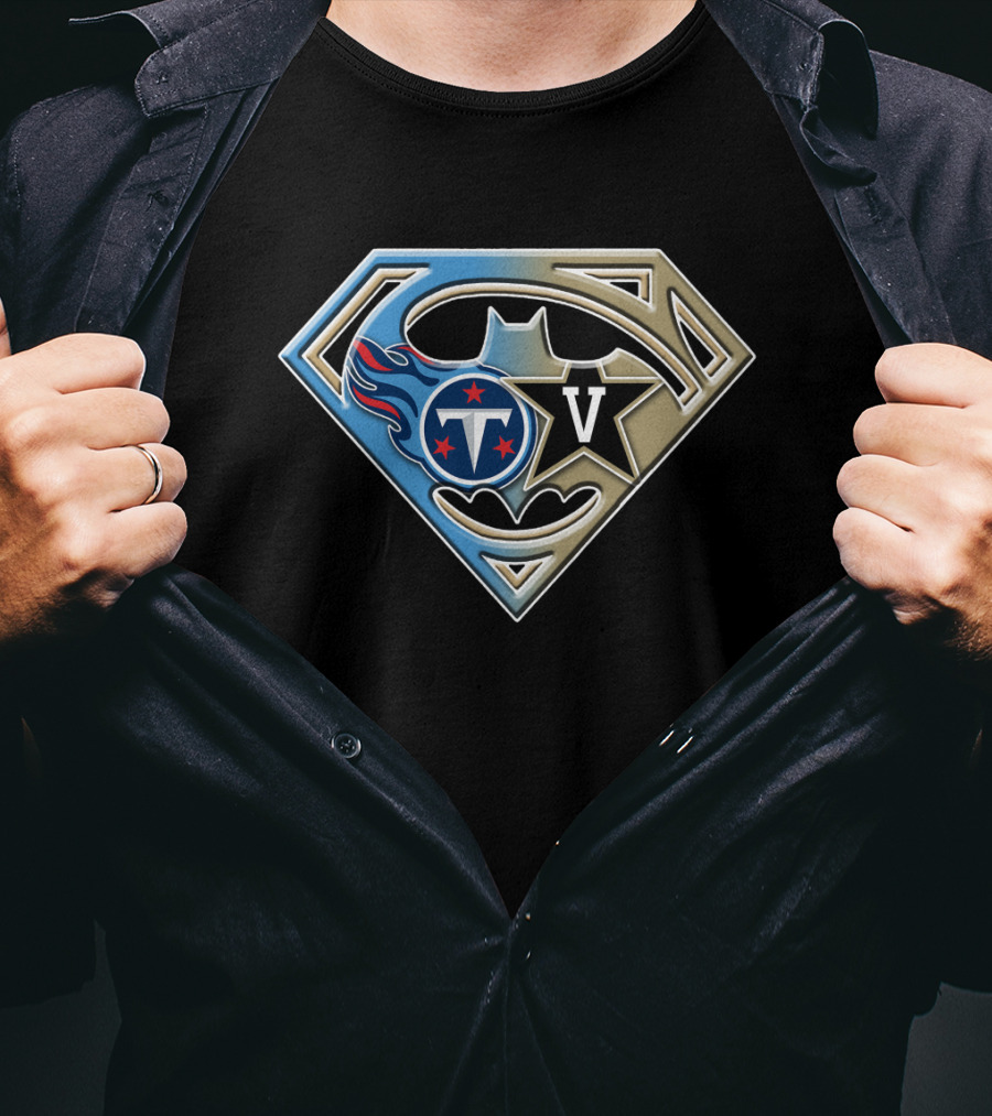 Tennessee Titans Vanderbilt Batman Superhero Emblem Bat 132 T-Shirt