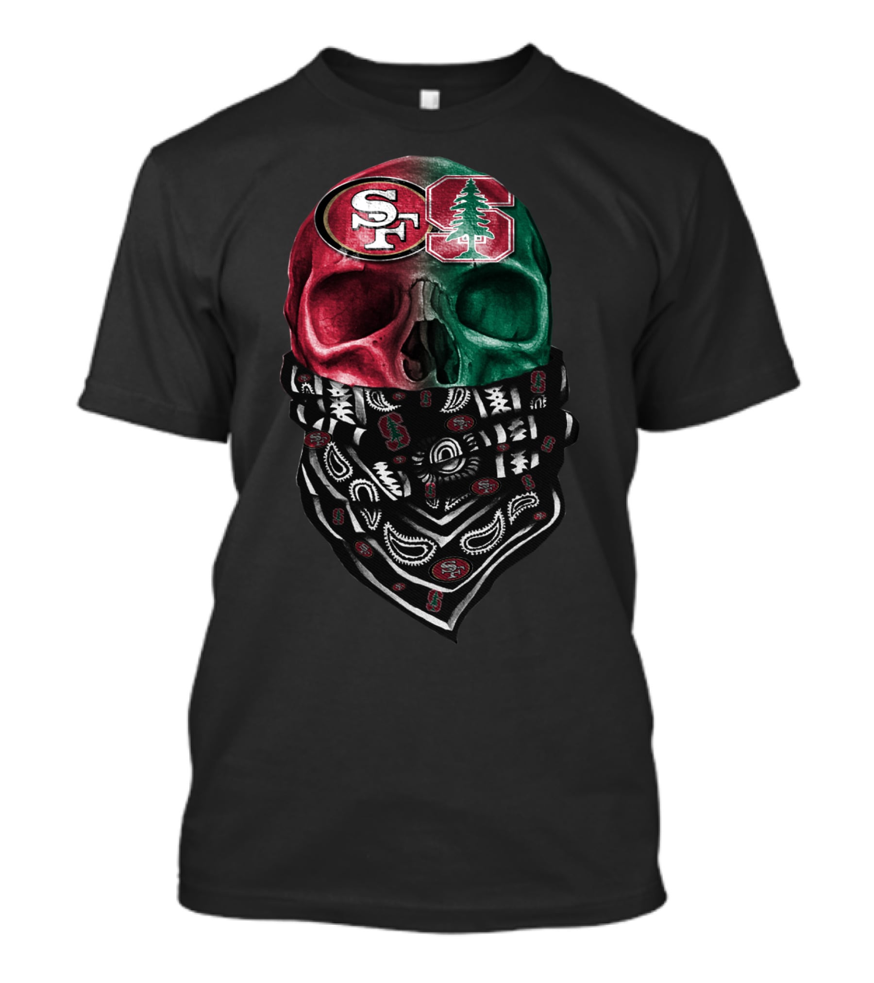 San Francisco 49ers Stanford University Skull Bandana T-Shirt