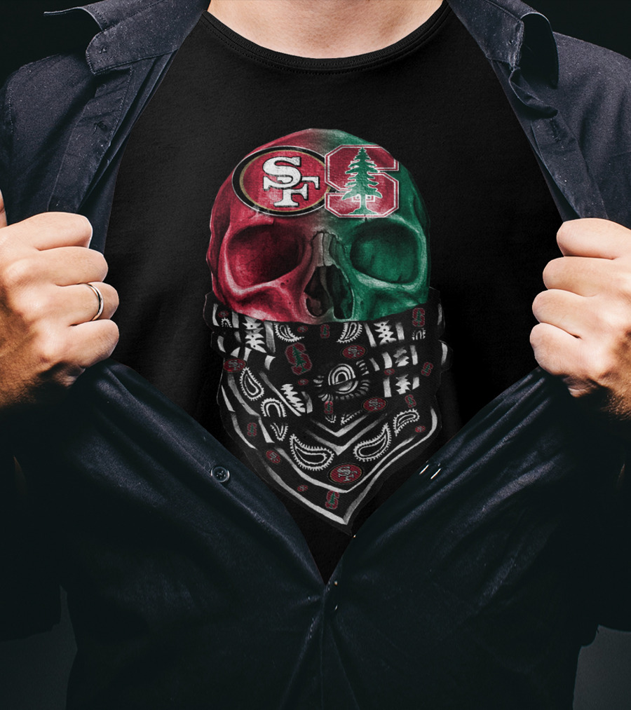 San Francisco 49ers Stanford University Skull Bandana T-Shirt