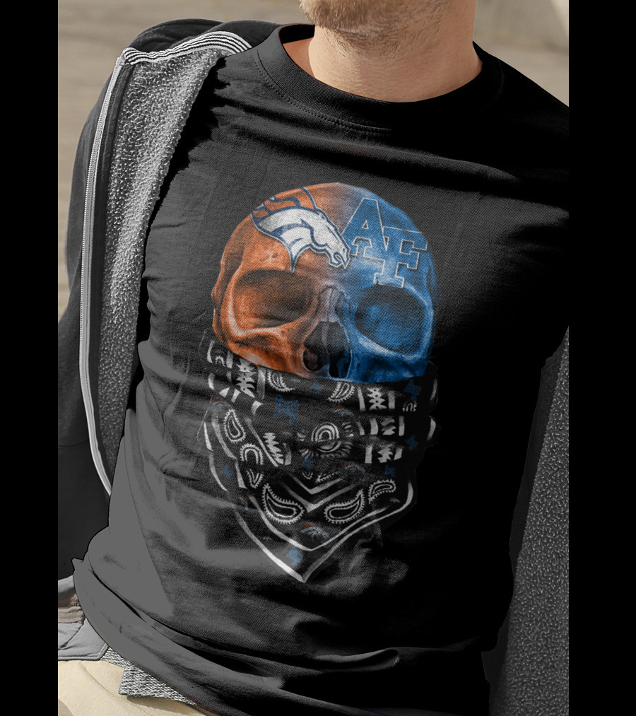Af Broncos Skull Bandana Sku 015 T-Shirt