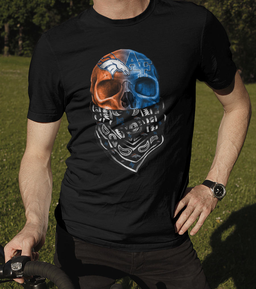 Af Broncos Skull Bandana Sku 015 T-Shirt