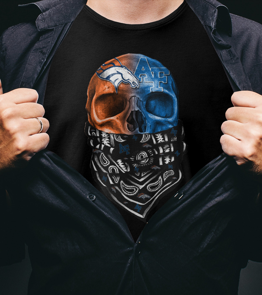 Af Broncos Skull Bandana Sku 015 T-Shirt