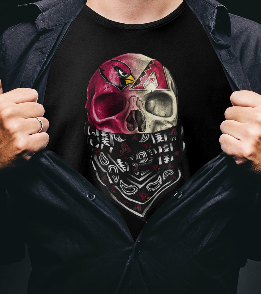 Cardinals Diamondbacks Skull Bandana T-Shirt