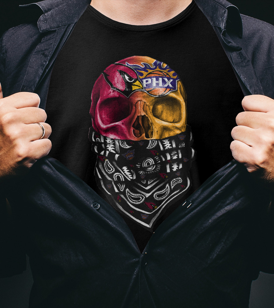 Cardinals Suns Bandana Skull T-Shirt