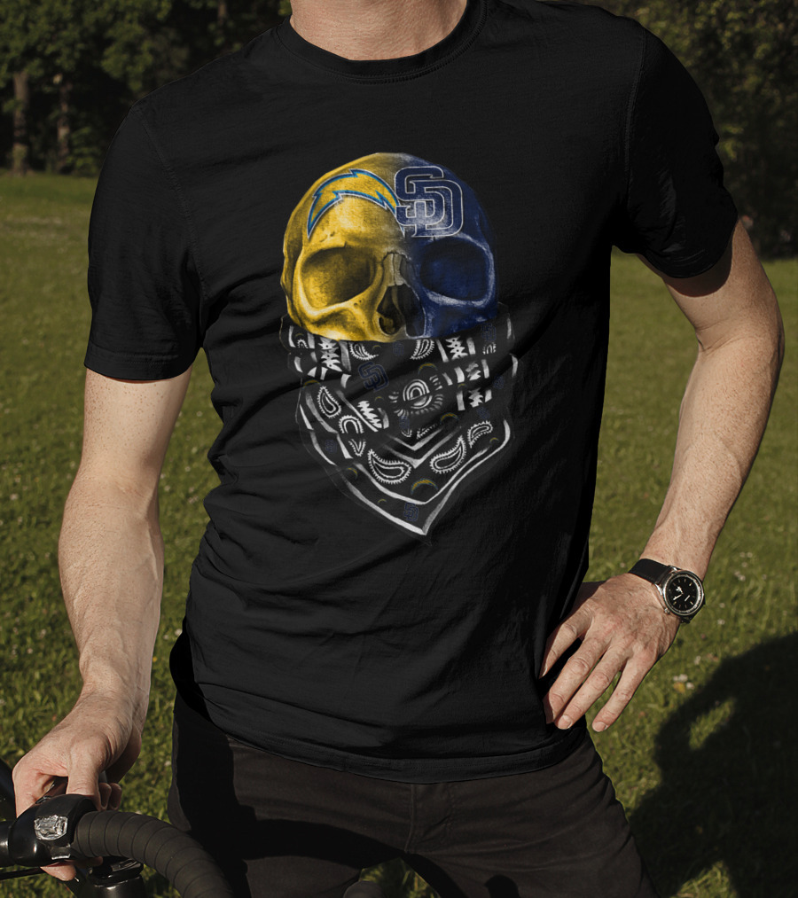 Chargers Padres Skull Bandana T-Shirt