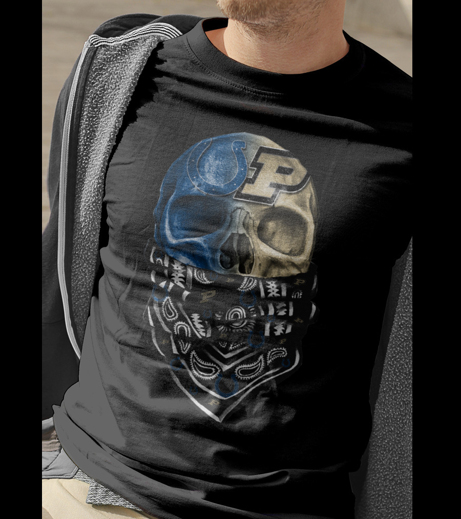 Colts Purdue Skull Bandana T-Shirt