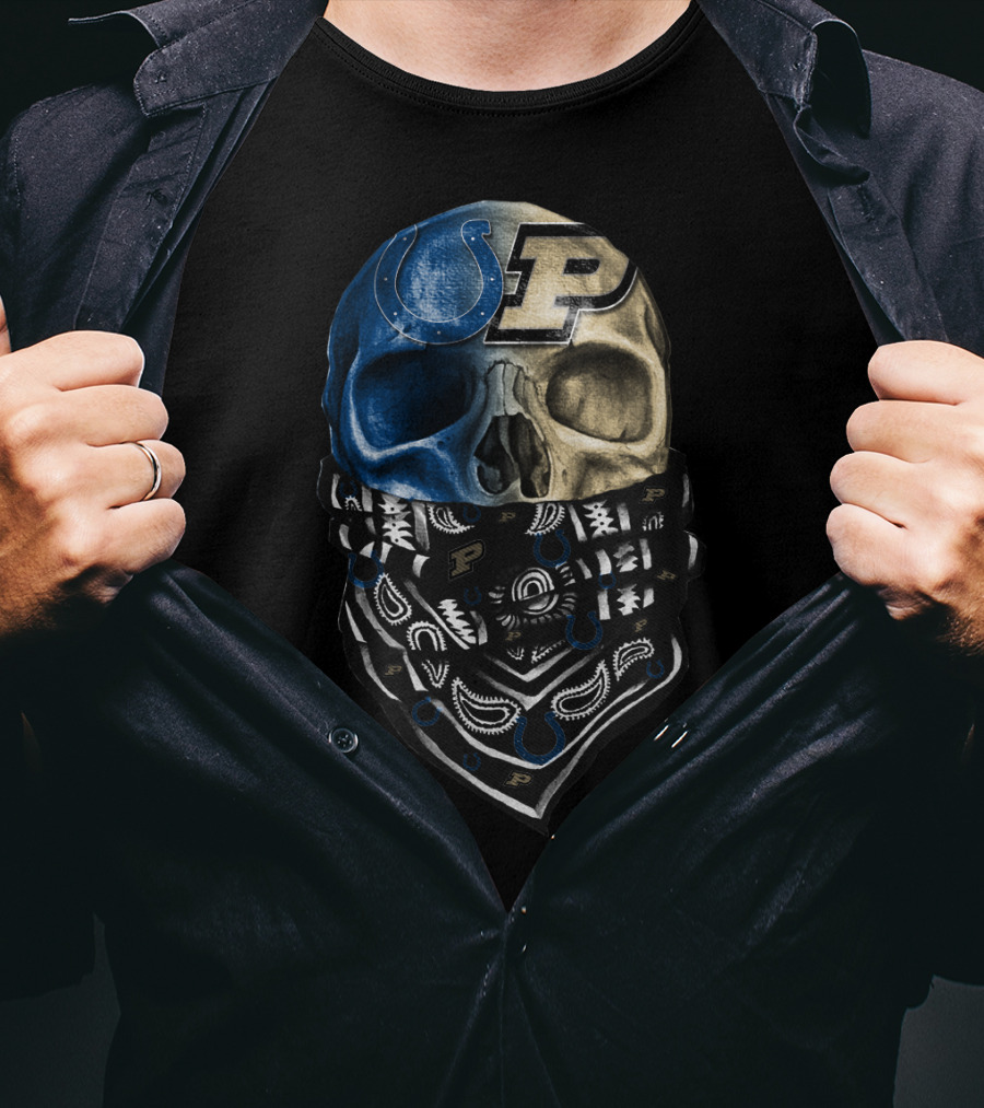 Colts Purdue Skull Bandana T-Shirt