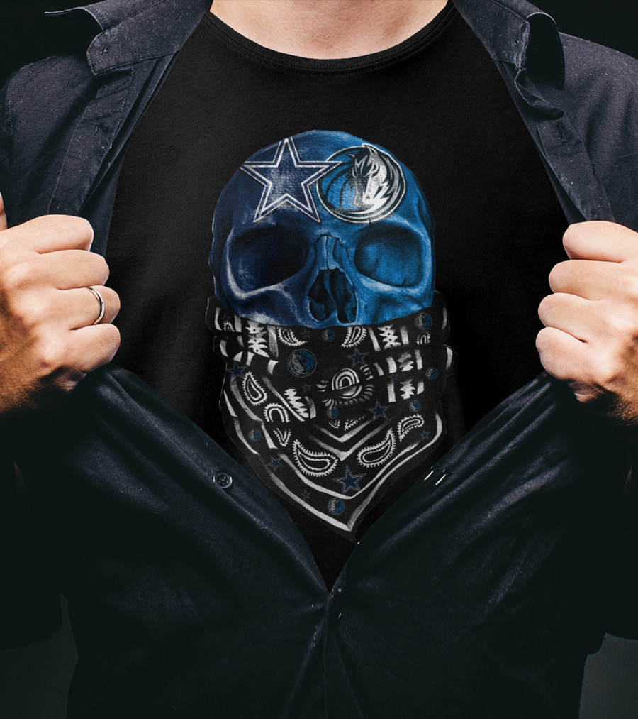 Dallas Cowboys Mavericks Skull Bandana T-Shirt