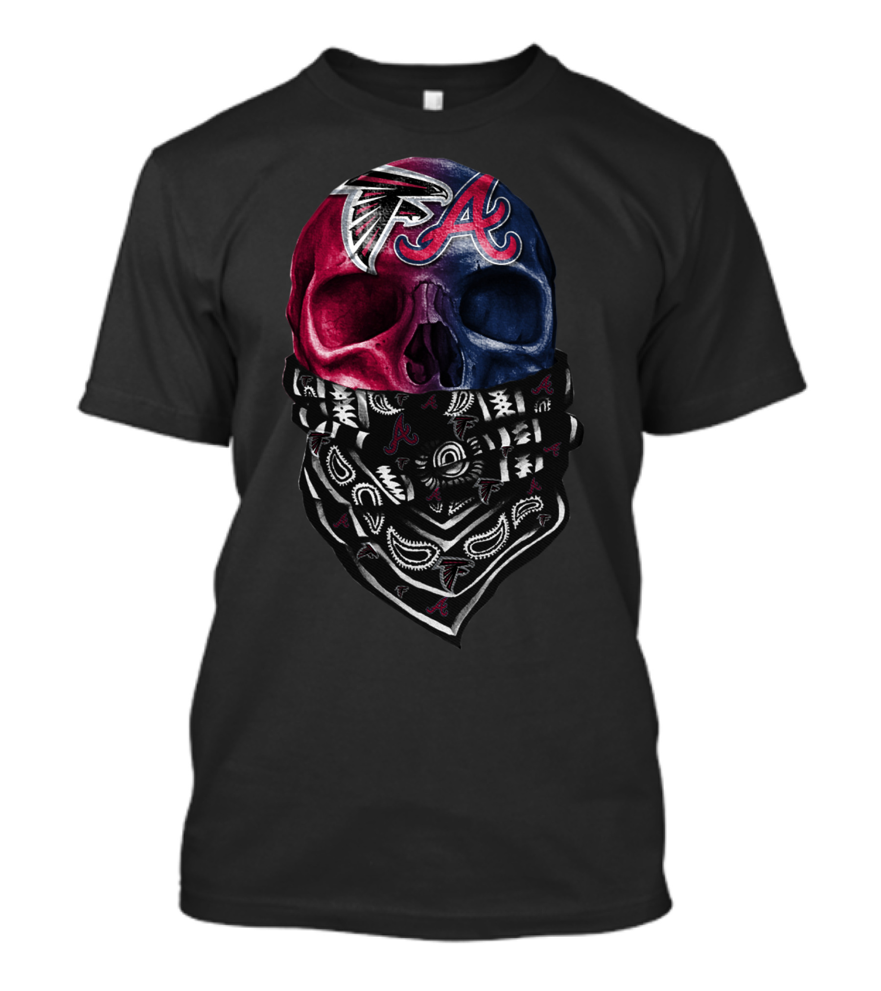 Sku 059 Atlanta Falcons Braves Skull Bandana T-Shirt