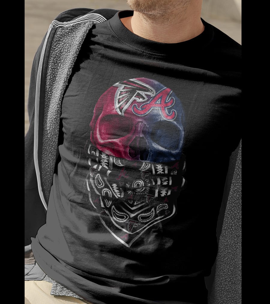 Sku 059 Atlanta Falcons Braves Skull Bandana T-Shirt