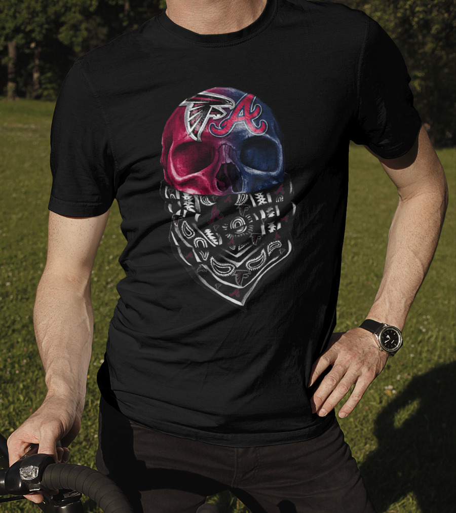 Sku 059 Atlanta Falcons Braves Skull Bandana T-Shirt