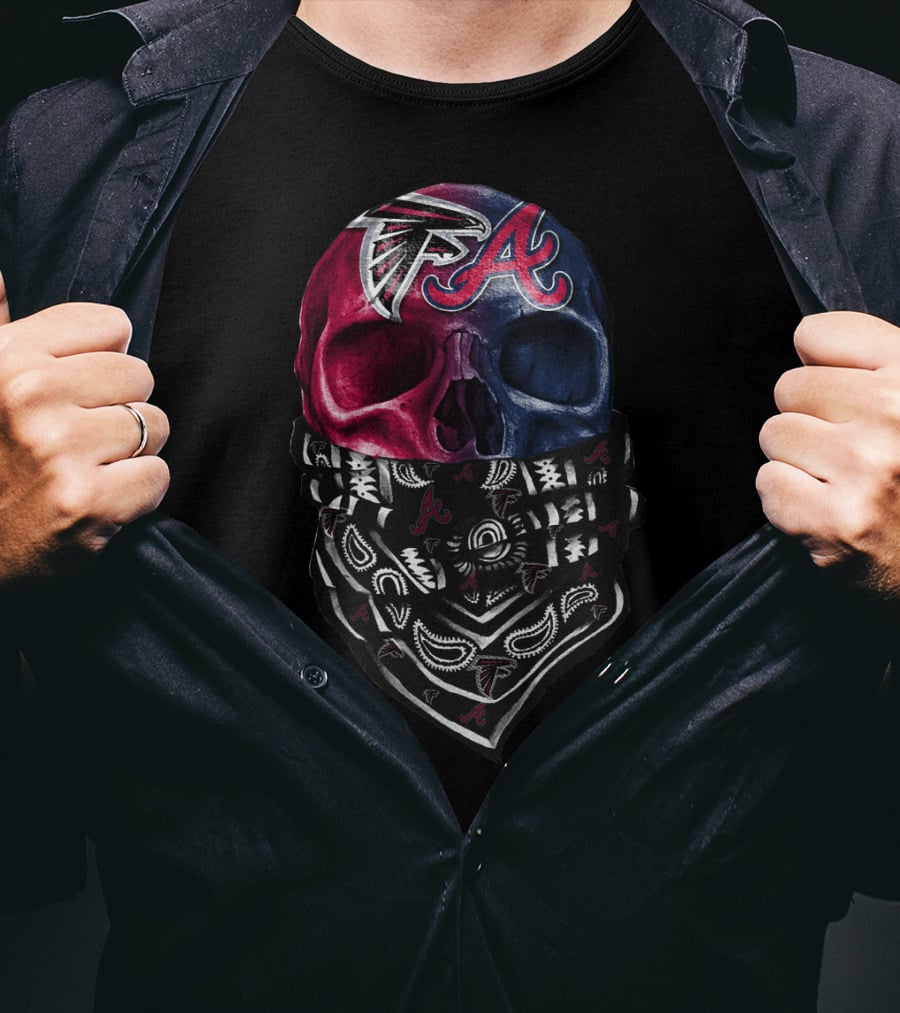 Sku 059 Atlanta Falcons Braves Skull Bandana T-Shirt