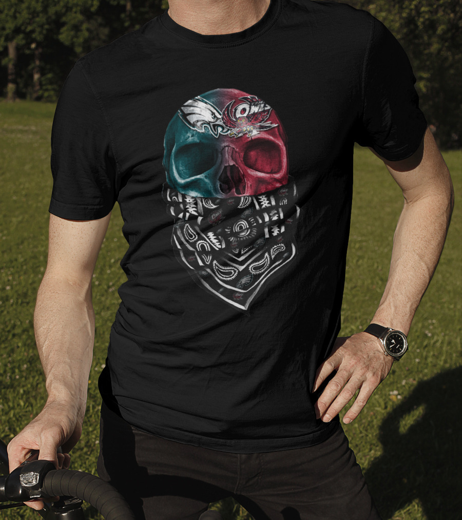 Eagles And Owls Dual Skull Bandana T-Shirt