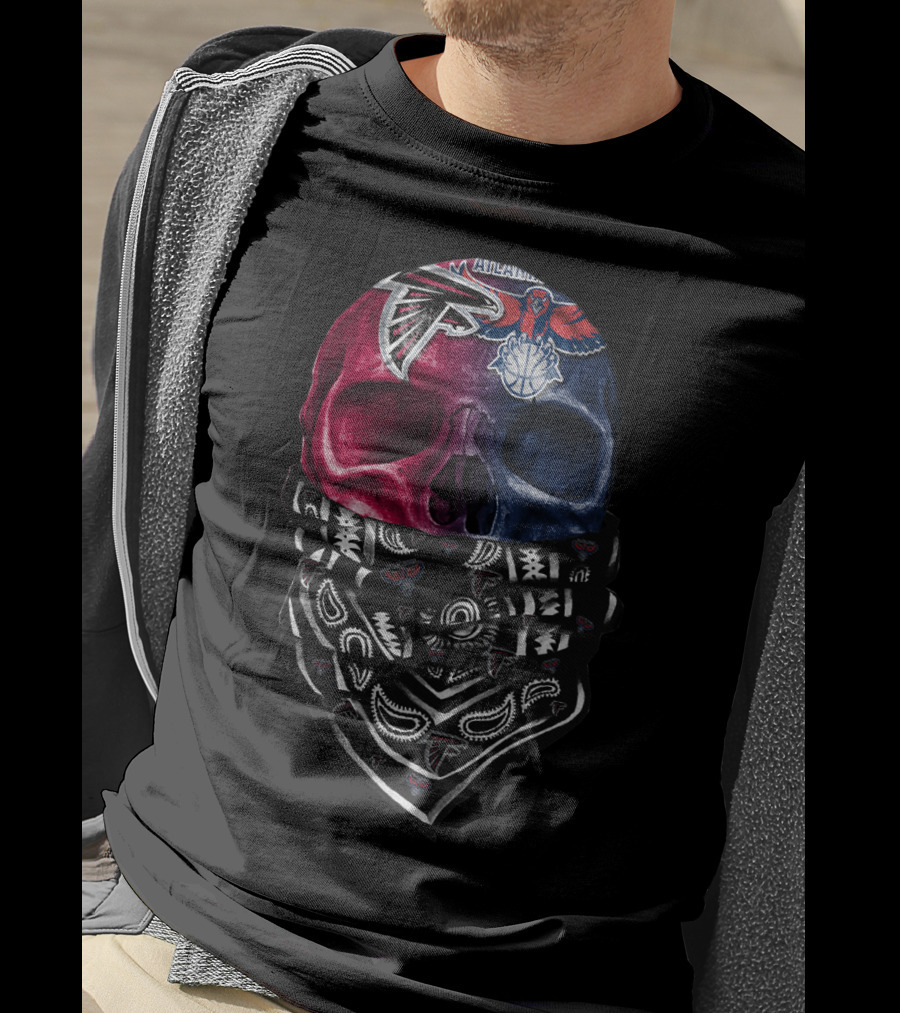 Atlanta Falcons New Orleans Pelicans Bandana Skull T-Shirt