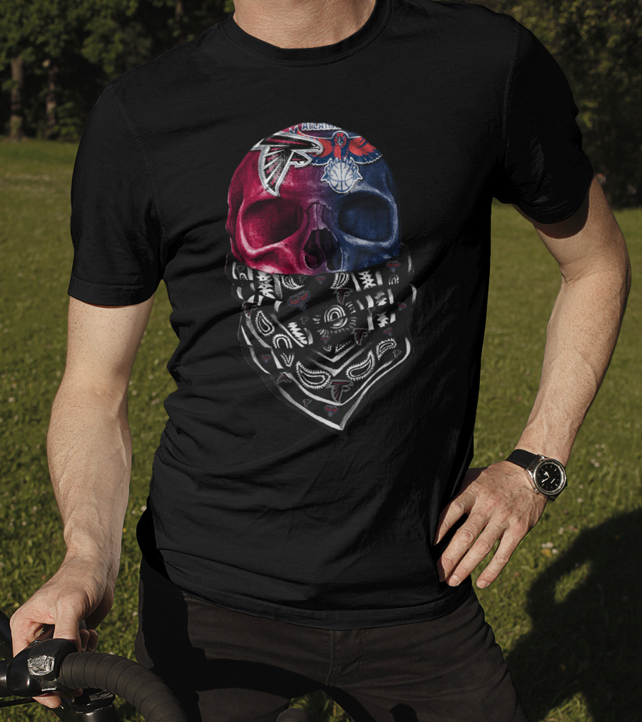 Atlanta Falcons New Orleans Pelicans Bandana Skull T-Shirt