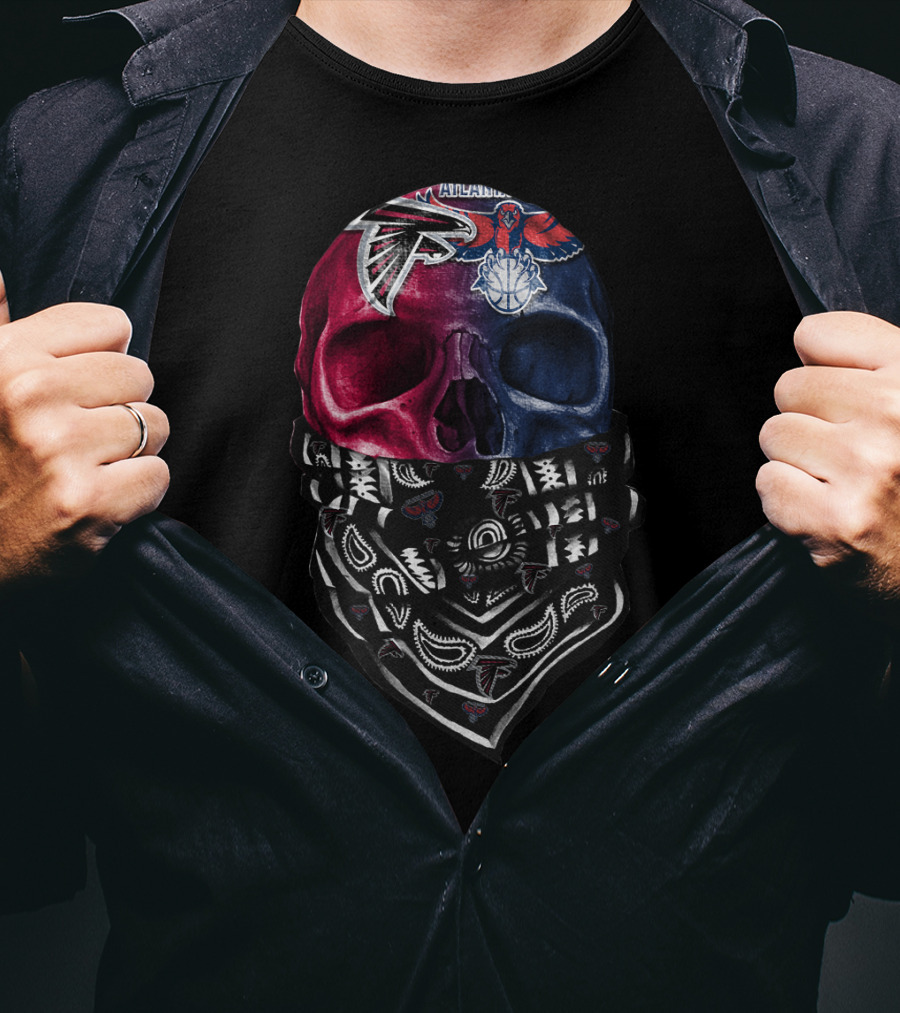 Atlanta Falcons New Orleans Pelicans Bandana Skull T-Shirt