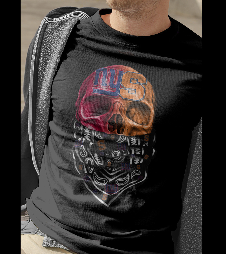Ny Giants Syracuse Skull Bandana T-Shirt
