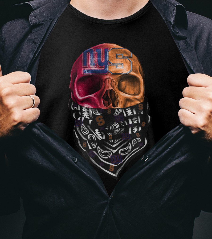 Ny Giants Syracuse Skull Bandana T-Shirt