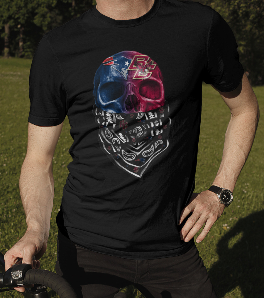 New England Patriots Bc Eagles Split Skull Bandana T-Shirt