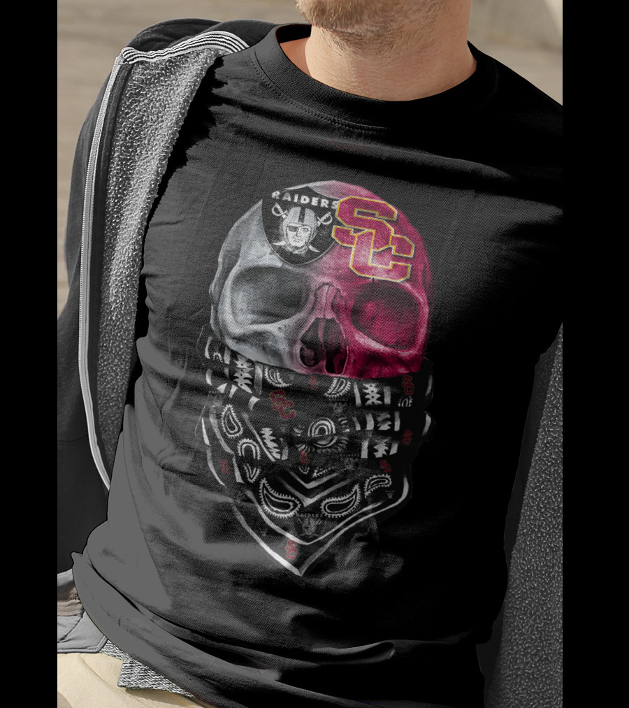 Raiders Usc Skull Bandana T-Shirt