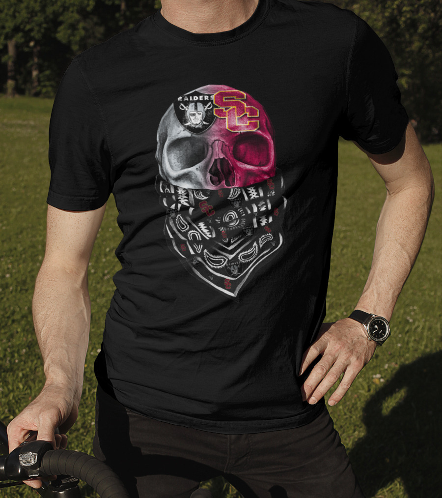 Raiders Usc Skull Bandana T-Shirt