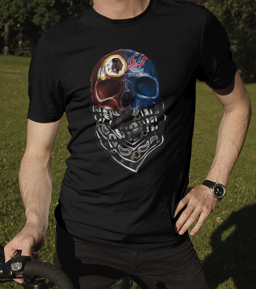 Washington Redskins Wizards Skull Bandana Sku T-Shirt