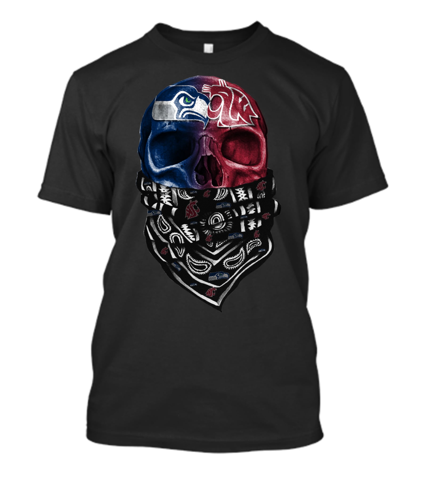 Seahawks Cougars Skull Bandana T-Shirt