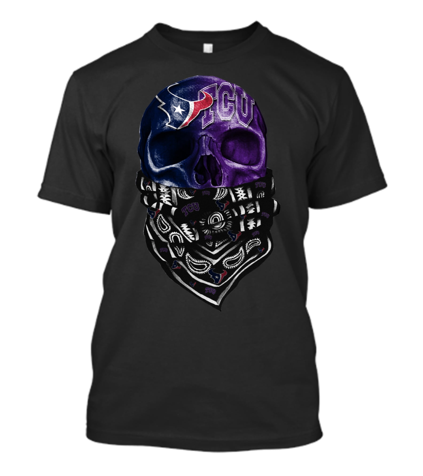 Tcu Texans Skull And Bandana T-Shirt