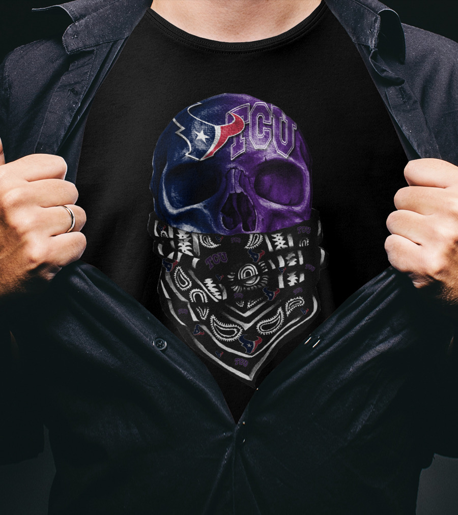 Tcu Texans Skull And Bandana T-Shirt