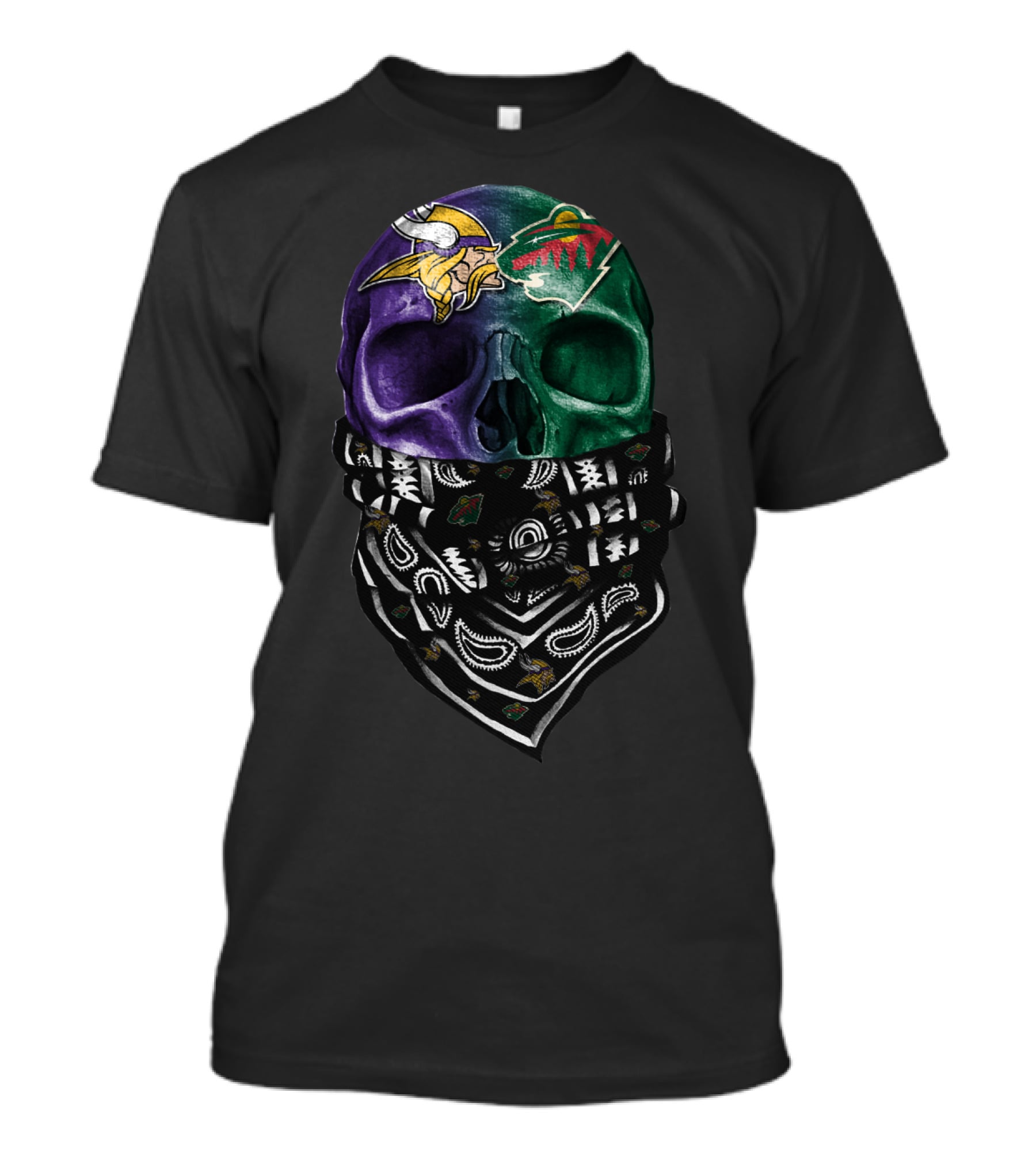Minnesota Vikings Wild Skull Bandana T-Shirt
