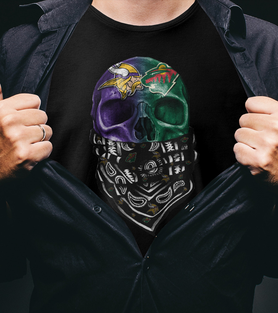 Minnesota Vikings Wild Skull Bandana T-Shirt