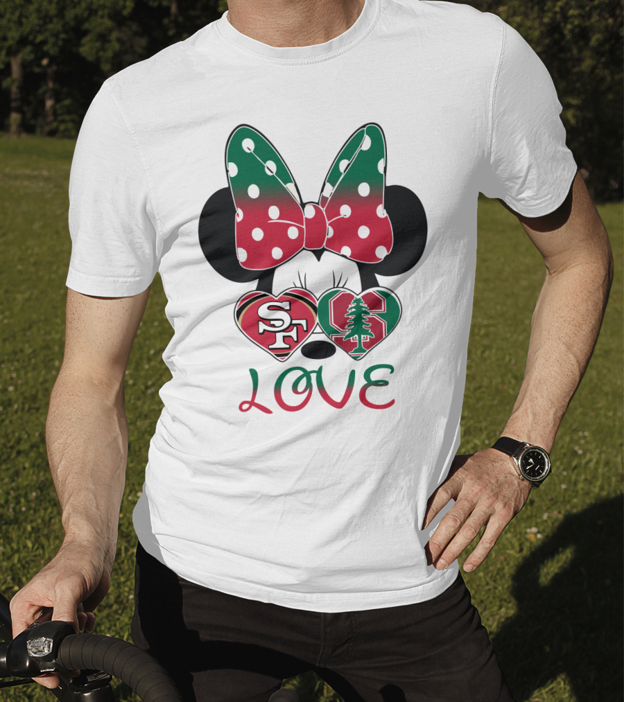 San Francisco 49ers Stanford Cardinal Minnie Mouse Love T-Shirt
