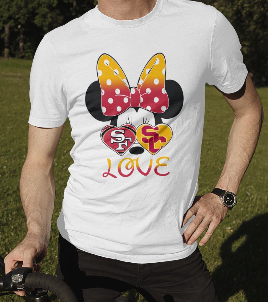 Sf Sc Love Minnie Mouse Bow And Hearts T-Shirt