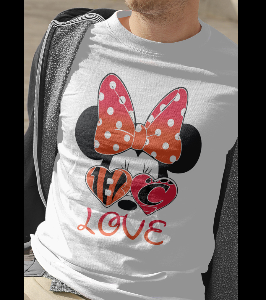 Love Minnie Polka Dot Bow C And B Stripes Hearts T-Shirt