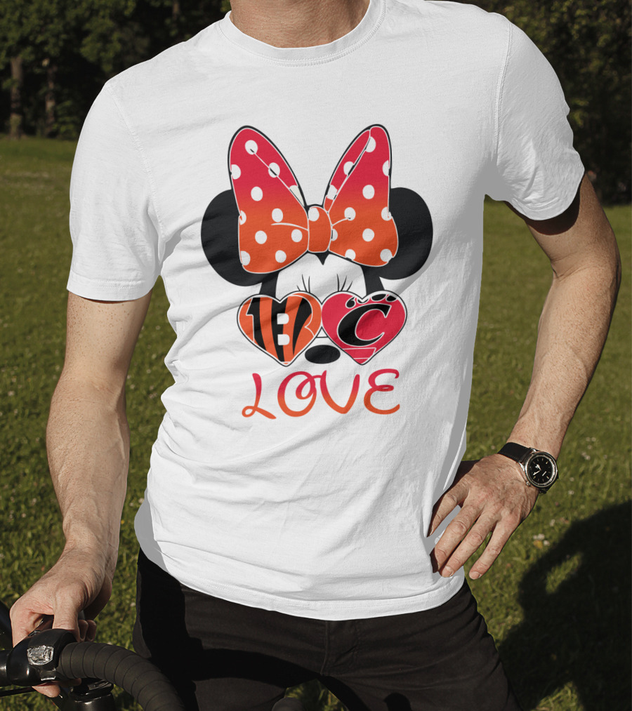 Love Minnie Polka Dot Bow C And B Stripes Hearts T-Shirt
