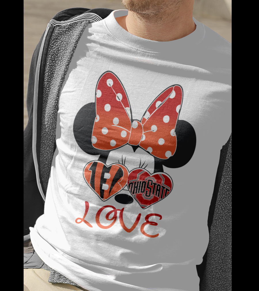 Minnie Mouse Bengals Ohio State Love T-Shirt