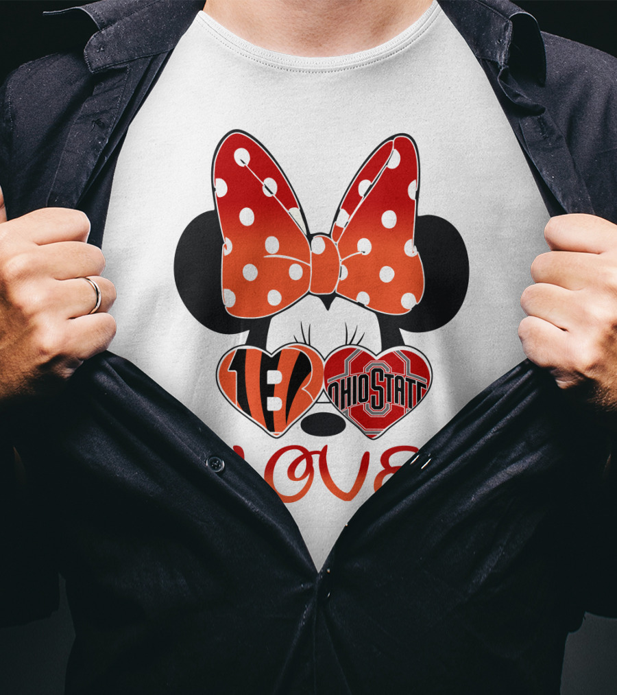 Minnie Mouse Bengals Ohio State Love T-Shirt