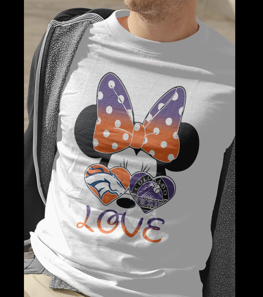 Minnie Mouse Colorado Rockies Denver Broncos Love T-Shirt