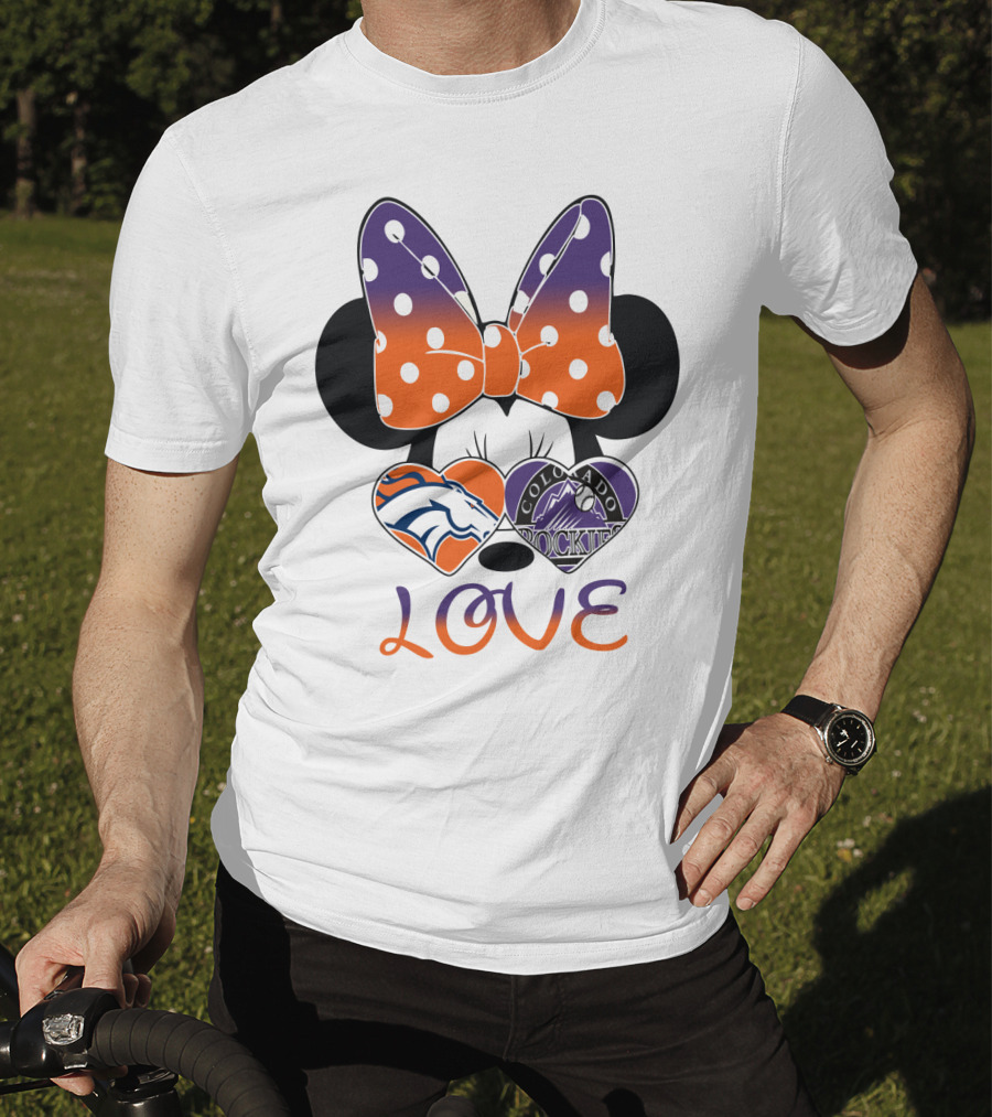 Minnie Mouse Colorado Rockies Denver Broncos Love T-Shirt