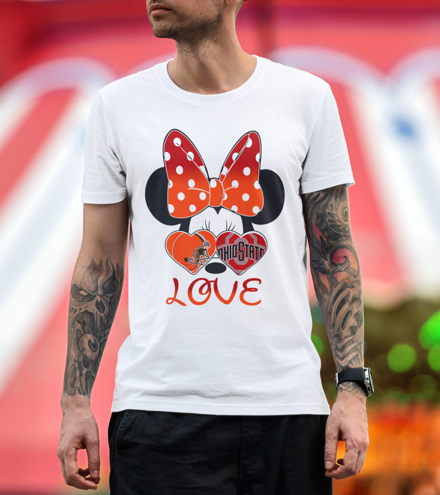 Mic 023 Minnie Mouse Love Cleveland Browns Ohio State T-Shirt