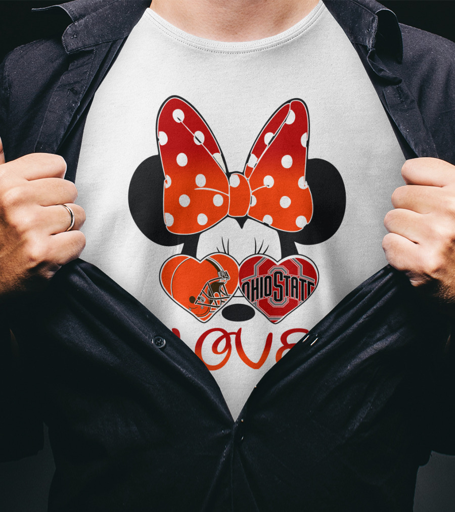 Mic 023 Minnie Mouse Love Cleveland Browns Ohio State T-Shirt