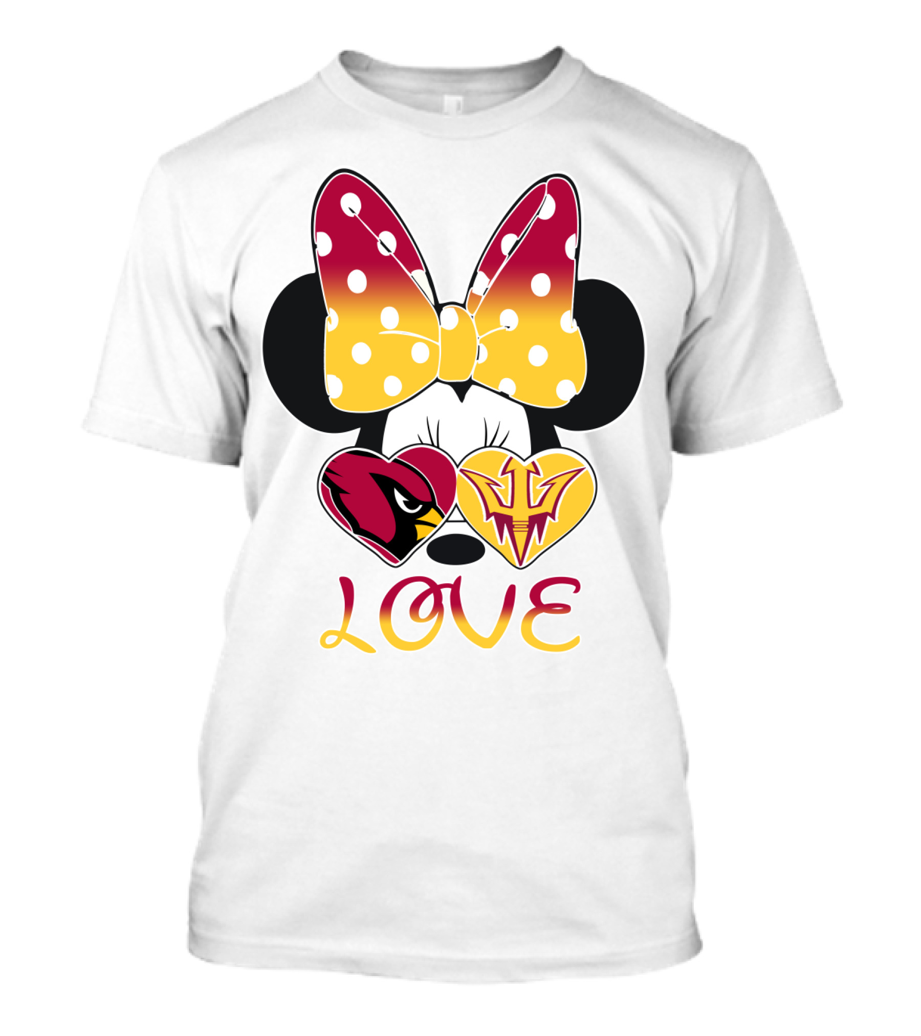 Love Minnie Arizona Cardinals Asu Sun Devils Hearts T-Shirt