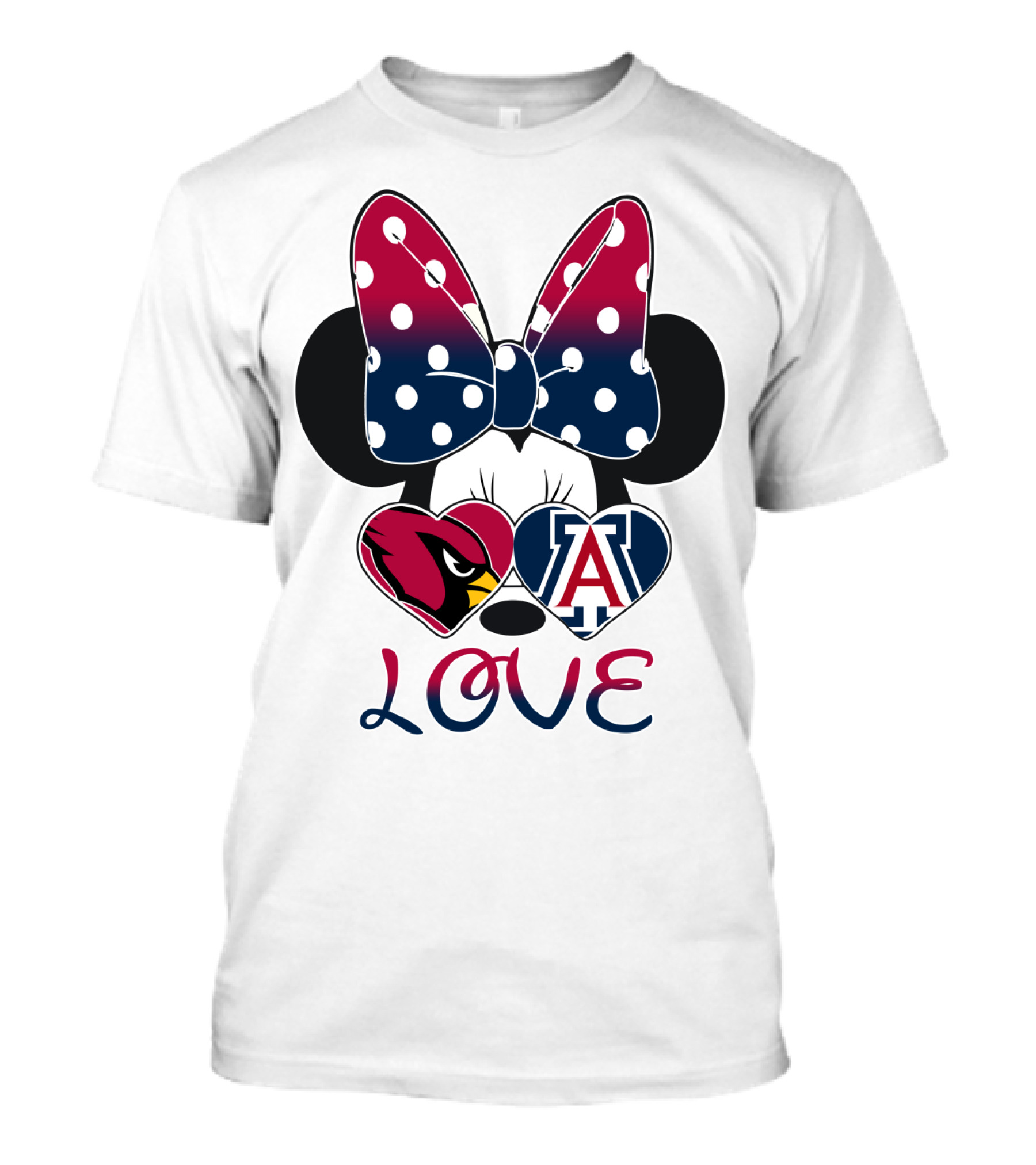 Minnie Mouse Cardinals Arizona Wildcats Love T-Shirt
