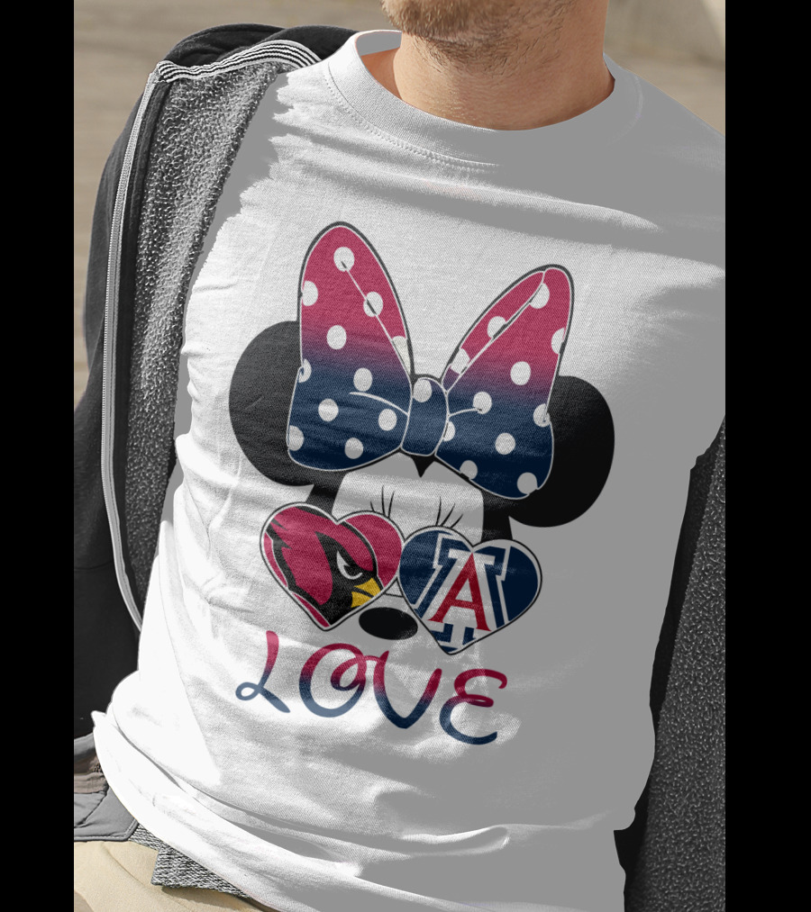 Minnie Mouse Cardinals Arizona Wildcats Love T-Shirt