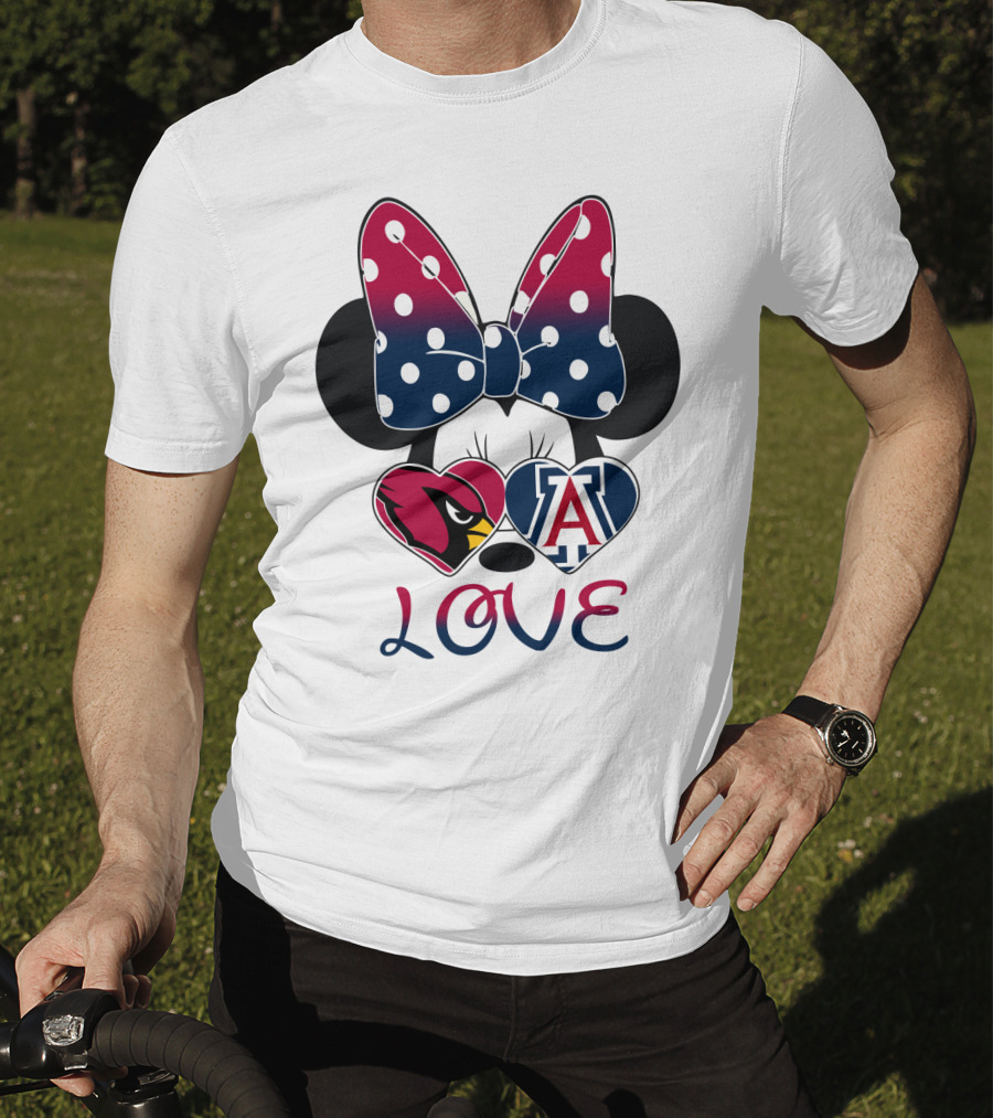 Minnie Mouse Cardinals Arizona Wildcats Love T-Shirt