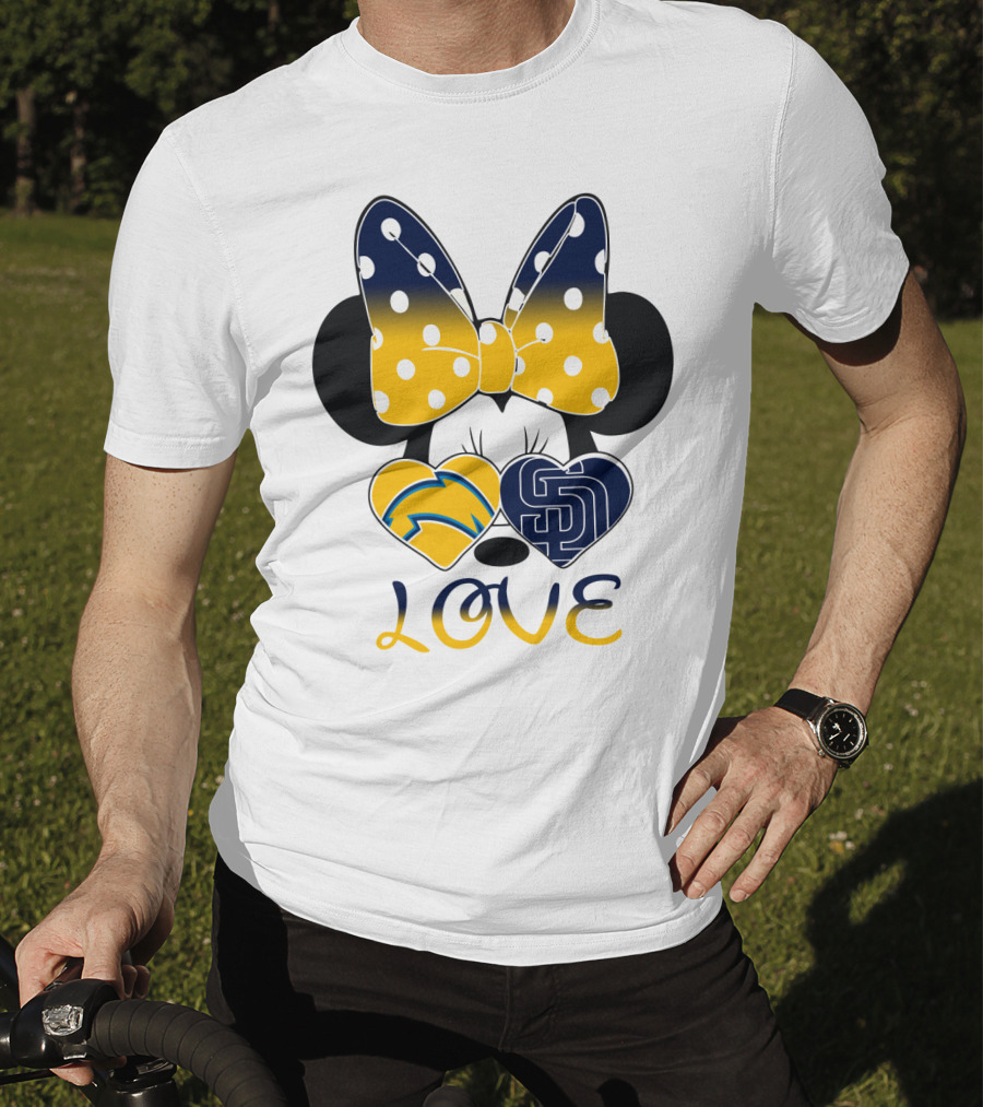 Love San Diego Chargers Padres Bow Minnie T-Shirt