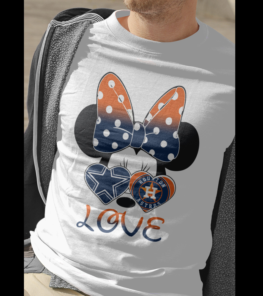 Mic 046 Houston Astros Dallas Cowboys Minnie Love T-Shirt