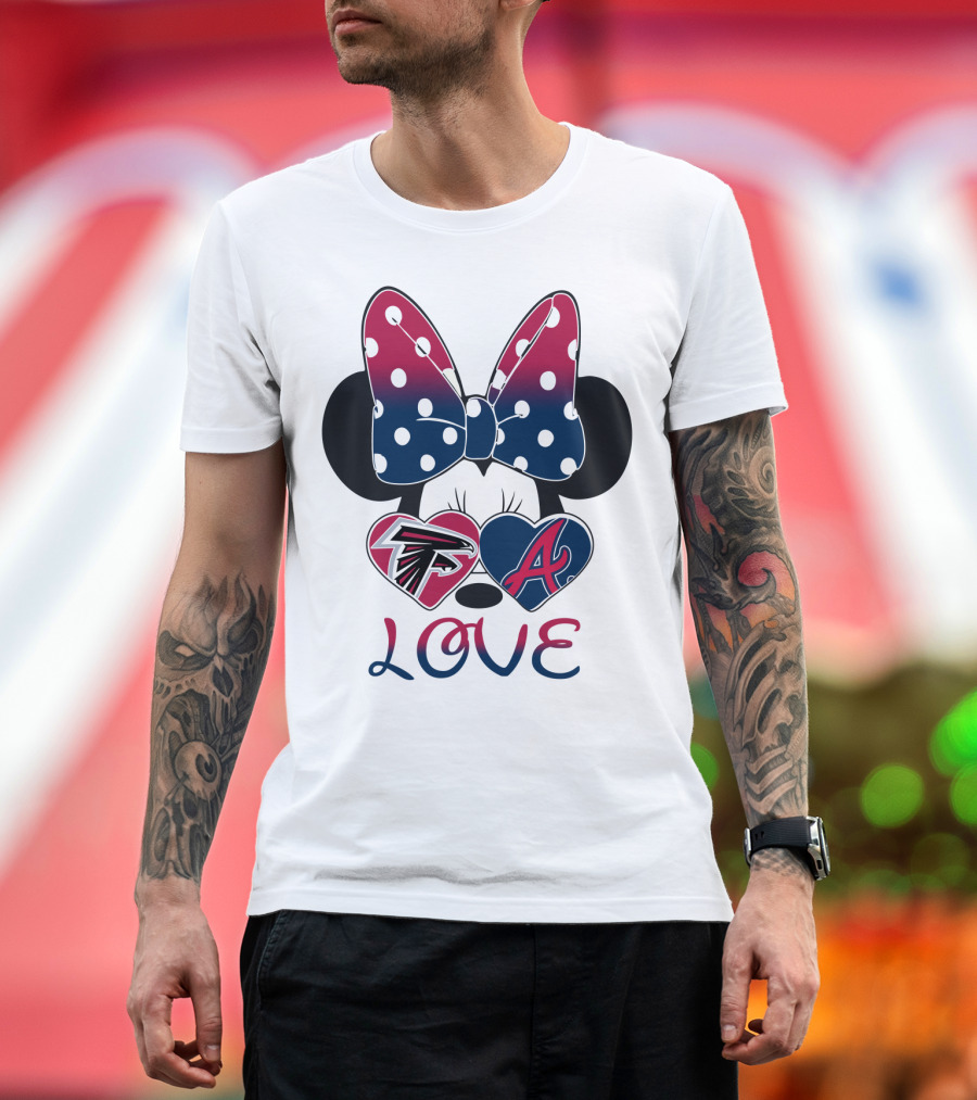 Love Minnie Bow Falcons Braves T-Shirt