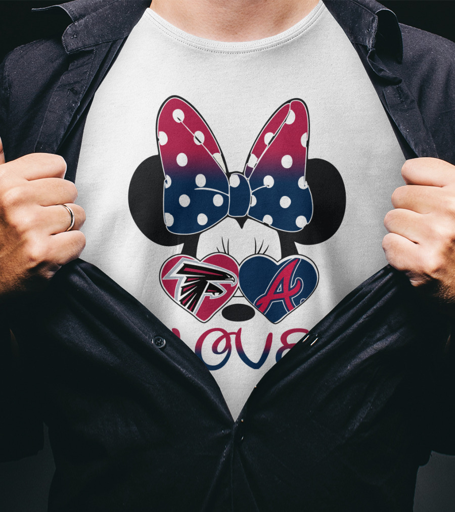 Love Minnie Bow Falcons Braves T-Shirt